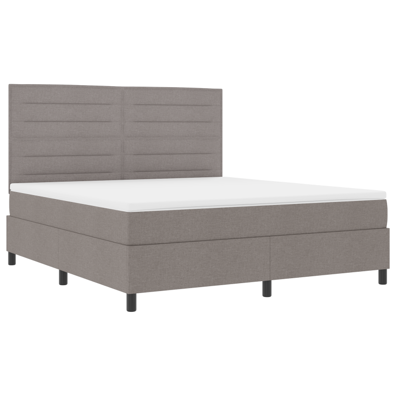 Boxspringbett mit Matratze und LED Taupe 180x200 cm Stoff
