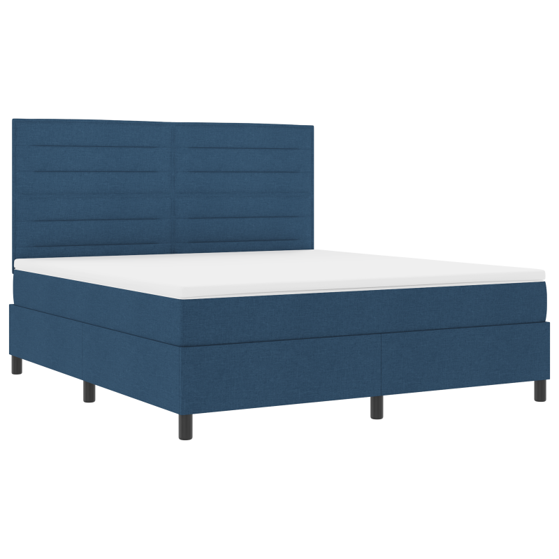 Boxspringbett mit Matratze & LED Blau 180x200 cm Stoff
