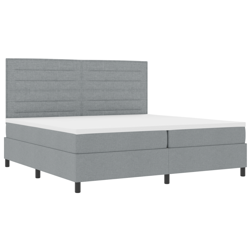 Boxspringbett mit Matratze & LED-Licht Grau 200x200 cm Stoff