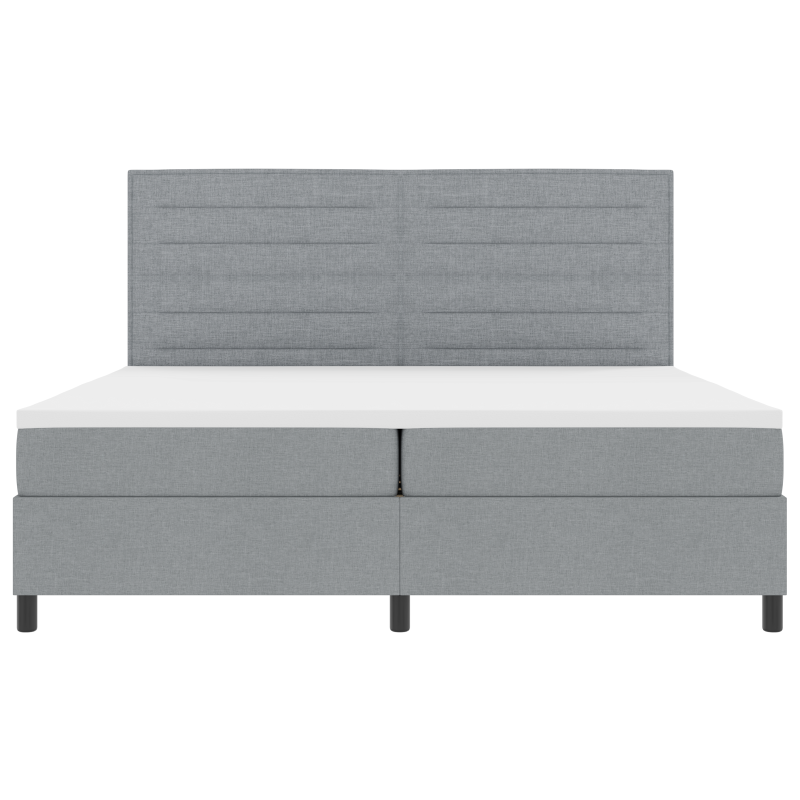 Boxspringbett mit Matratze & LED-Licht Grau 200x200 cm Stoff