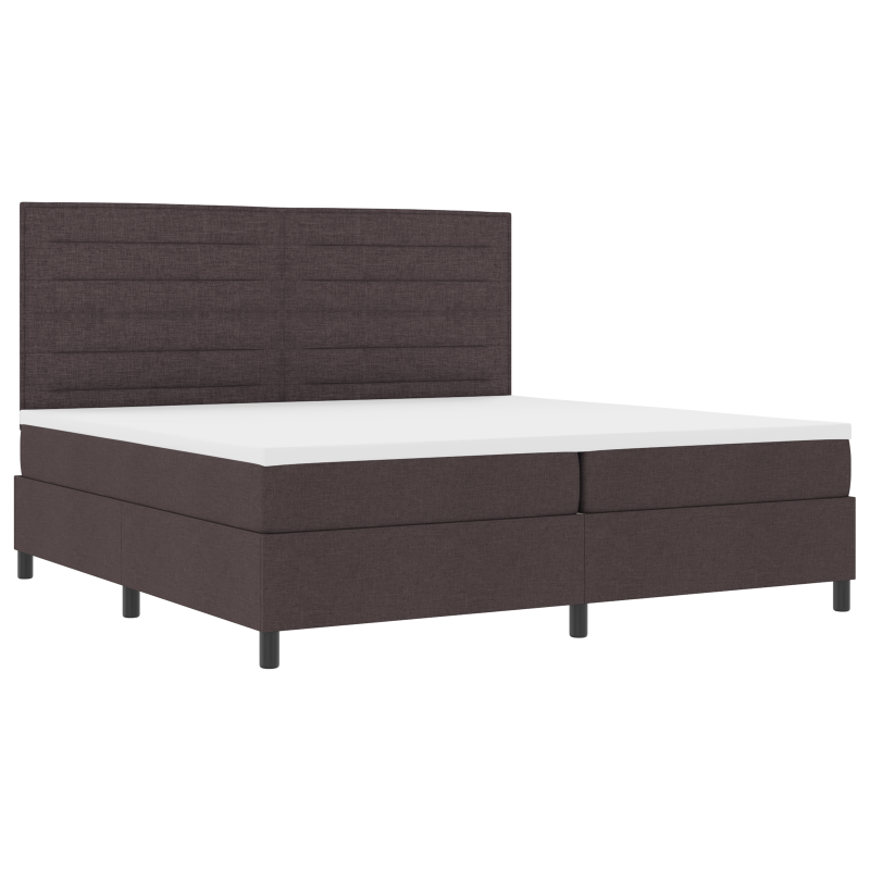 Boxspringbett mit Matratze & LED Dunkelbraun 200x200 cm Stoff