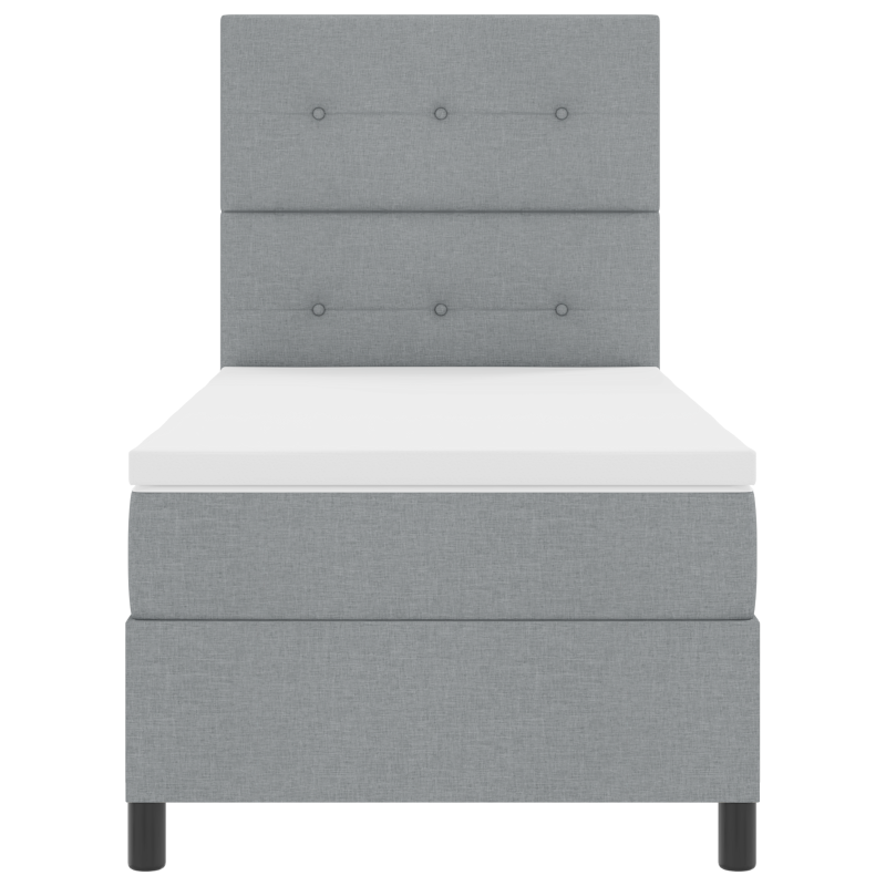 Boxspringbett mit Matratze & LED Hellgrau 80x200 cm Stoff