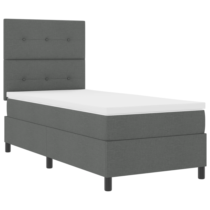 Boxspringbett mit Matratze & LED Dunkelgrau 80x200 cm Stoff