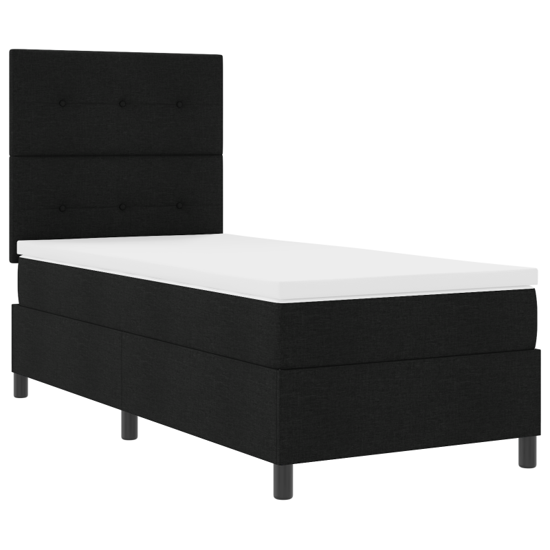 Boxspringbett mit Matratze & LED Schwarz 80x200 cm Stoff