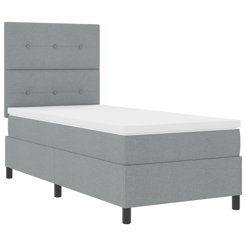 Boxspringbett mit Matratze & LED Licht Grau 90x200 cm Stoff