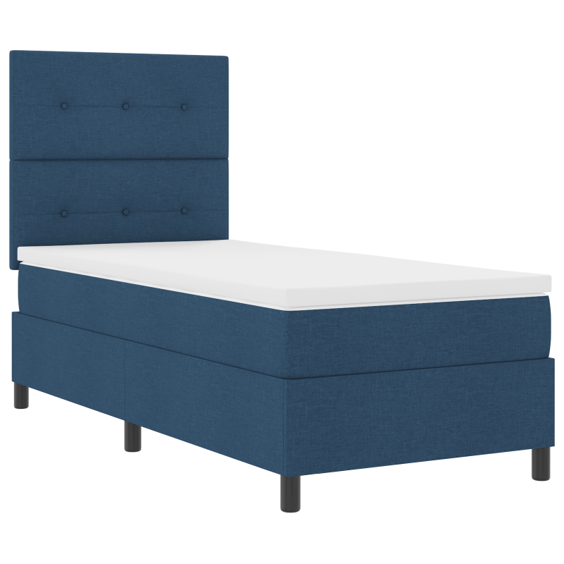 Boxspringbett mit Matratze & LED Blau 90x200 cm Stoff