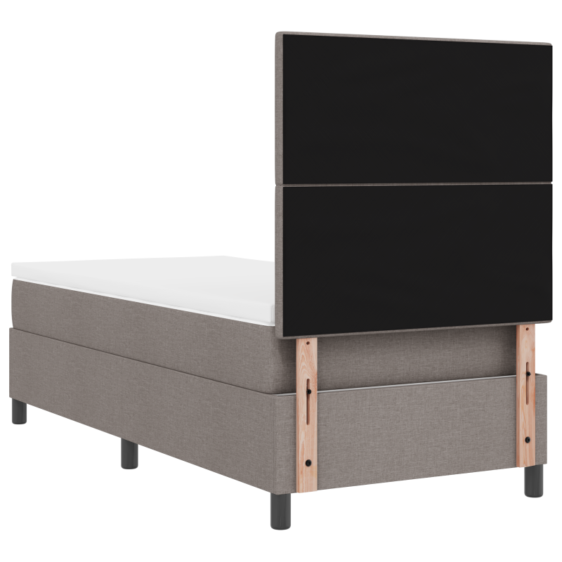 Boxspringbett mit Matratze & LED Taupe 100x200 cm Stoff