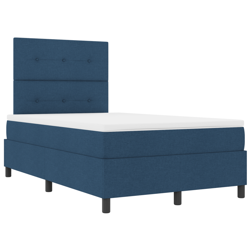 Boxspringbett mit Matratze & LED Blau 120x200 cm Stoff
