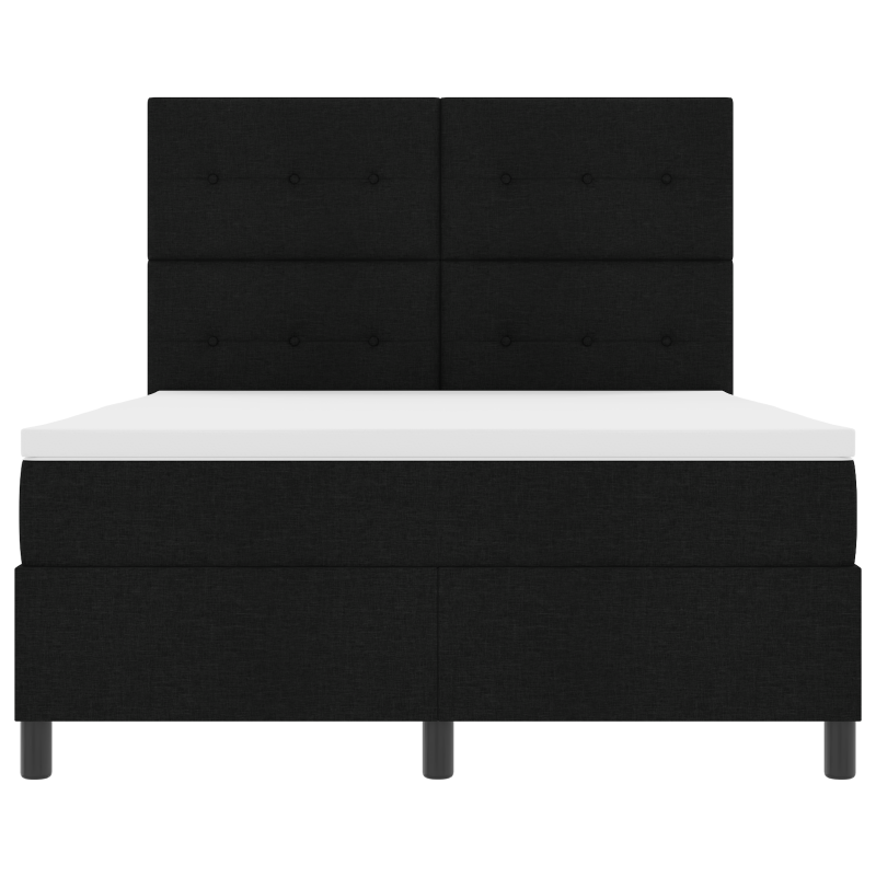 Boxspringbett mit Matratze & LED Schwarz 140x190 cm Stoff