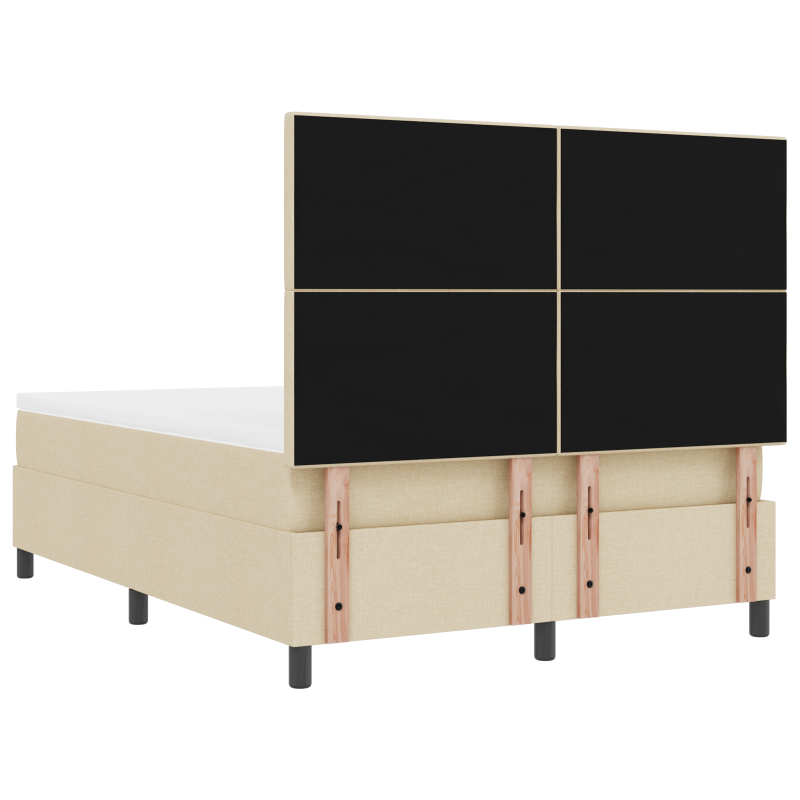Boxspringbett mit Matratze & LED Beige 140x190 cm Stoff