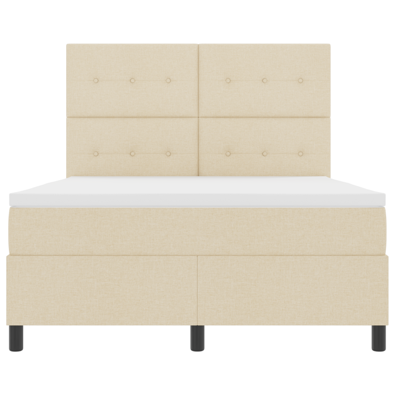 Boxspringbett mit Matratze & LED Beige 140x190 cm Stoff