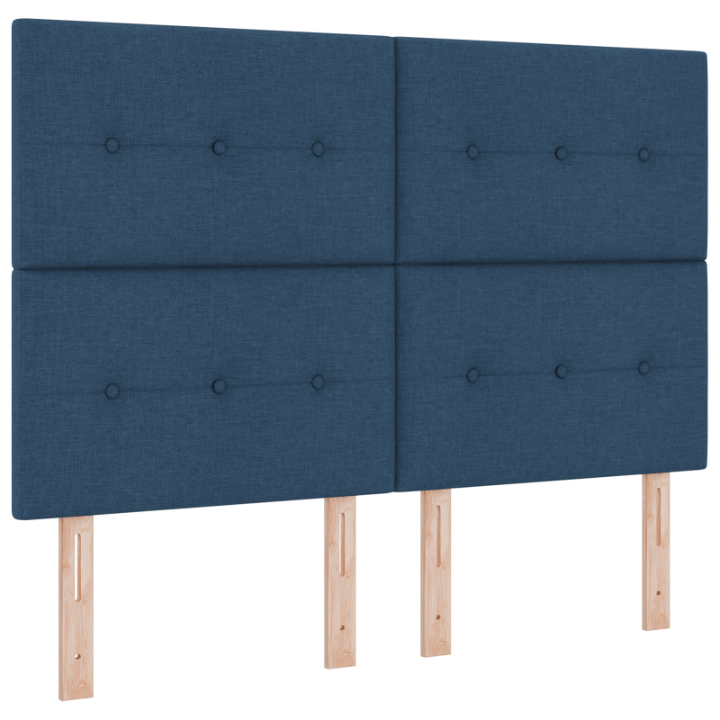 Boxspringbett mit Matratze & LED Blau 140x190 cm Stoff