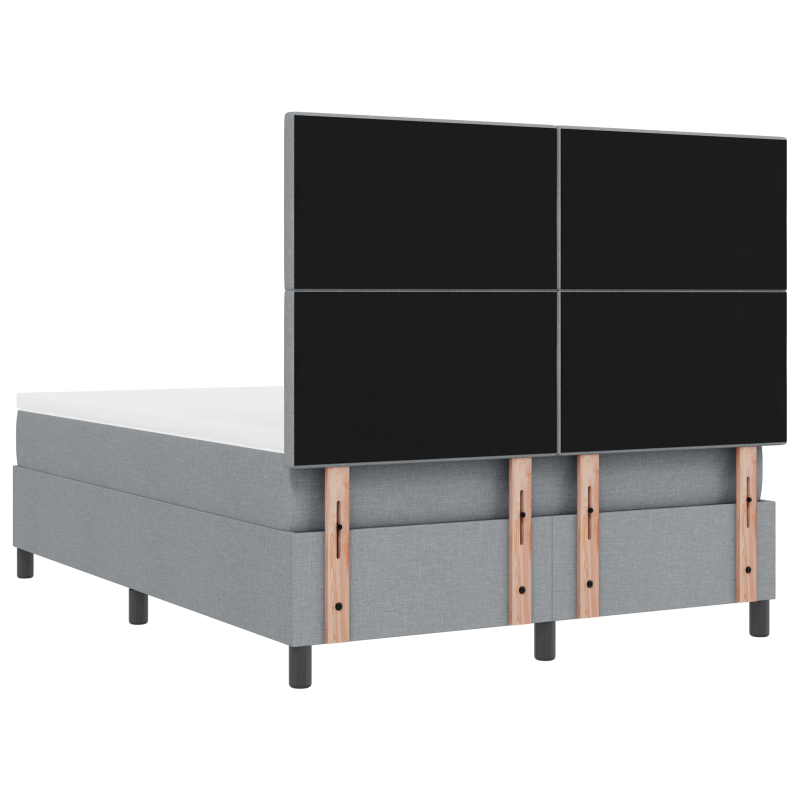 Boxspringbett mit Matratze & LED Hellgrau 140x200 cm Stoff