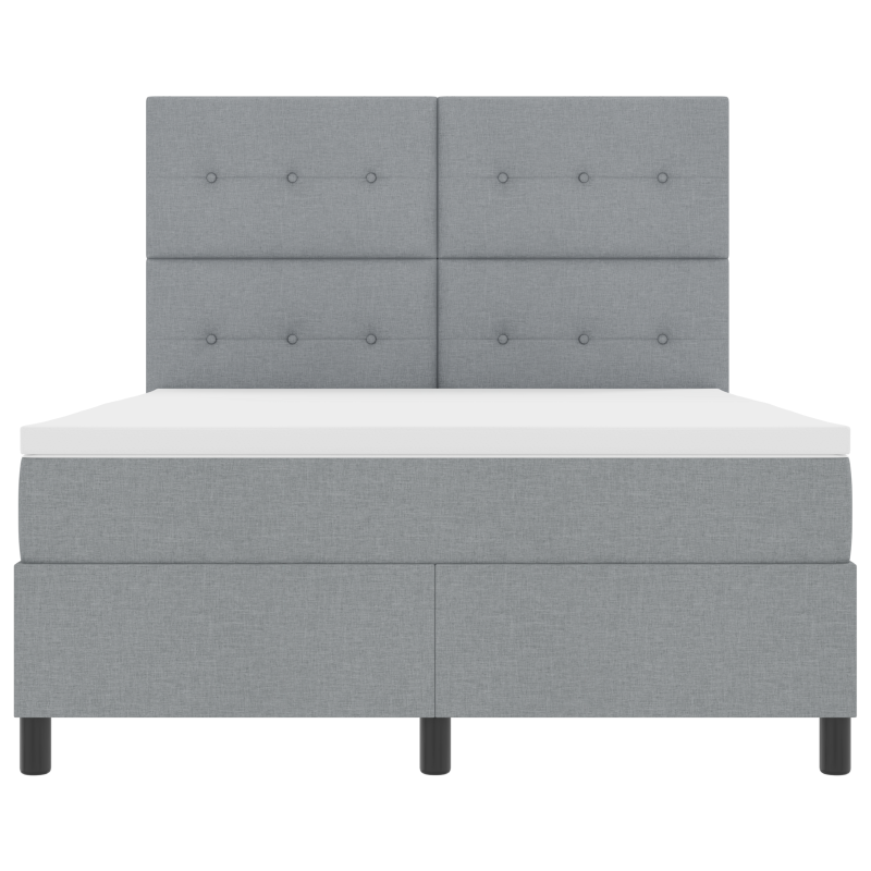 Boxspringbett mit Matratze & LED Hellgrau 140x200 cm Stoff