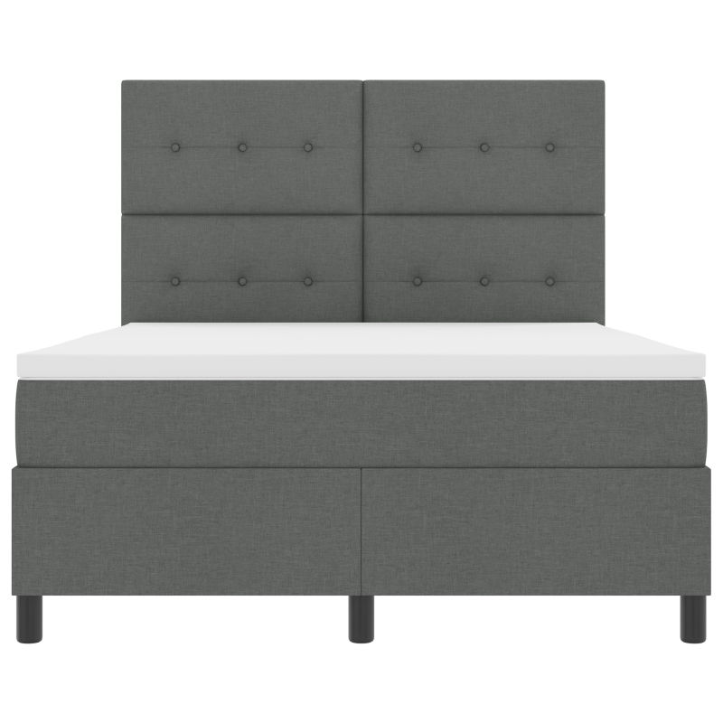 Boxspringbett mit Matratze & LED Dunkelgrau 140x200 cm Stoff