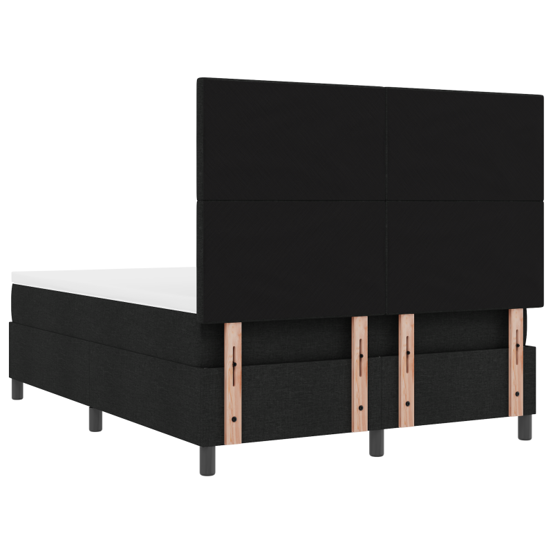 Boxspringbett mit Matratze & LED Schwarz 140x200 cm Stoff