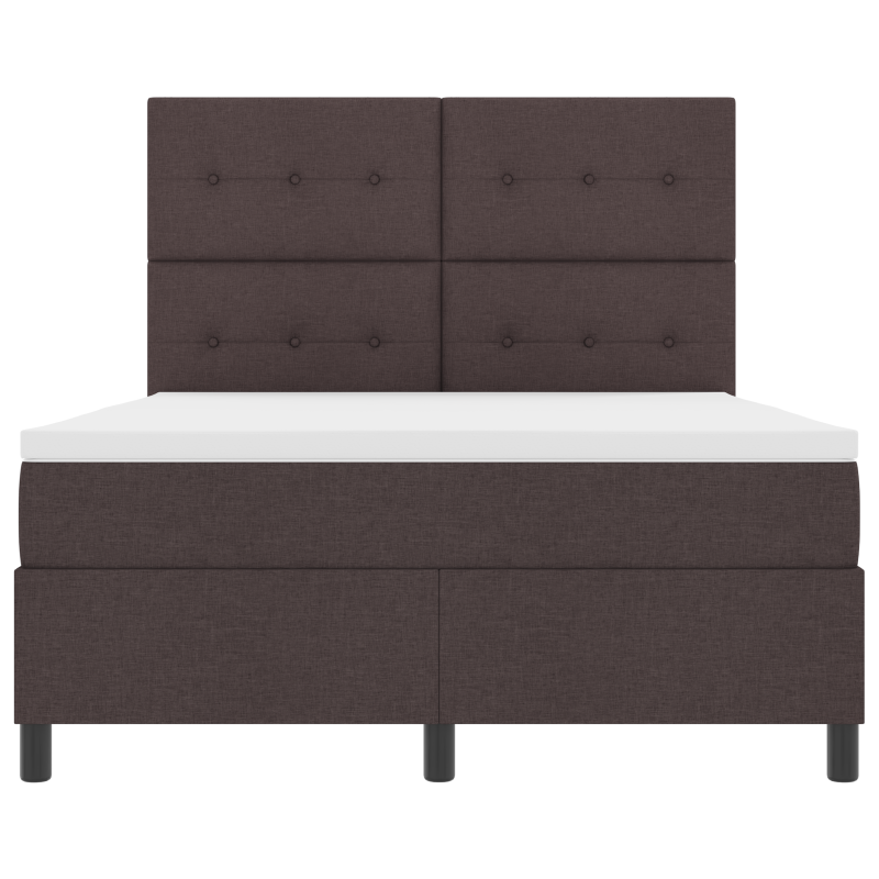 Boxspringbett mit Matratze & LED Dunkelbraun 140x200 cm Stoff