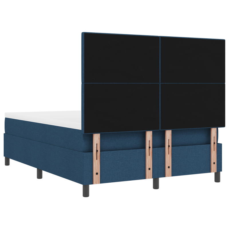 Boxspringbett mit Matratze & LED Blau 140 x 200 cm Stoff