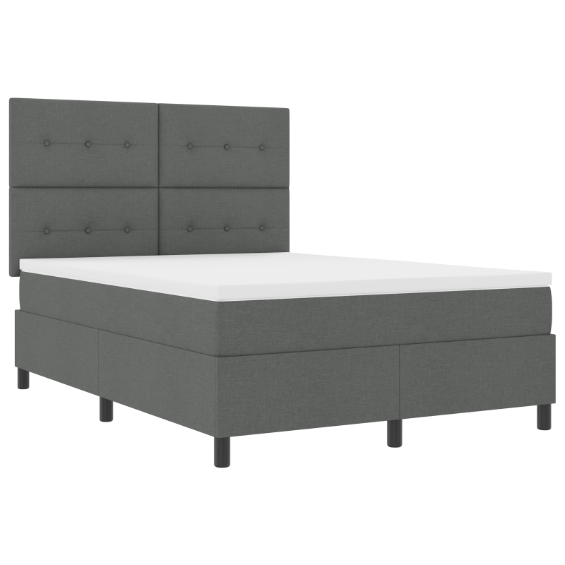 Boxspringbett mit Matratze & LED Dunkelgrau 160x200 cm Stoff