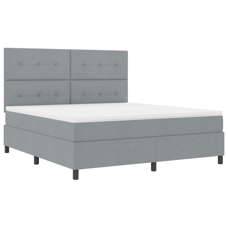 Boxspringbett mit Matratze & LED Hellgrau 180x200 cm Stoff