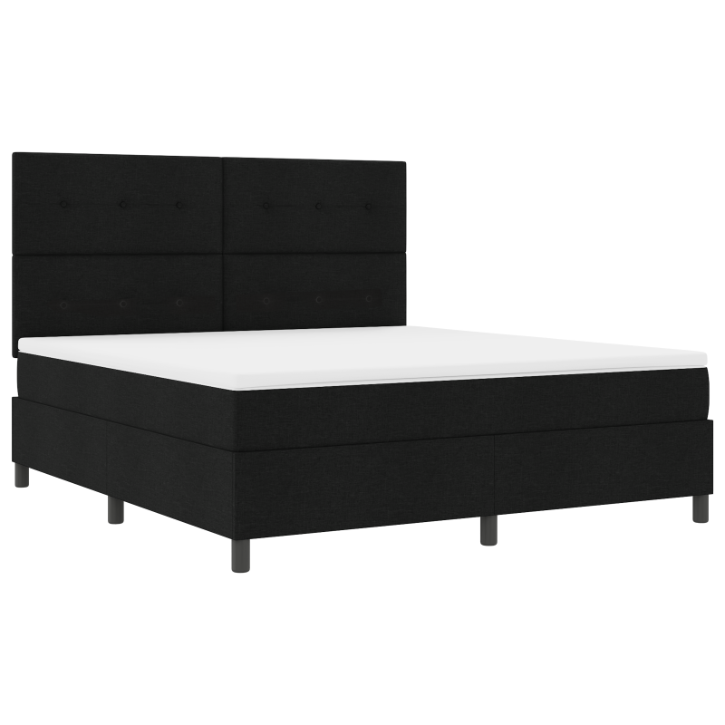 Boxspringbett mit Matratze & LED Schwarz 180x200 cm Stoff