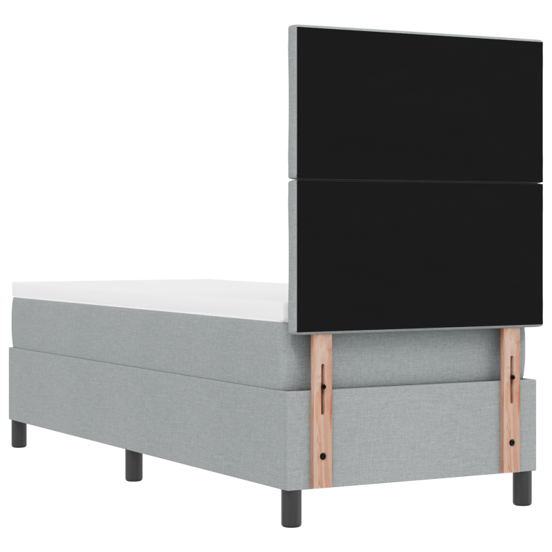 Boxspringbett mit Matratze & LED Licht Hellgrau 80x200 cm Stoff