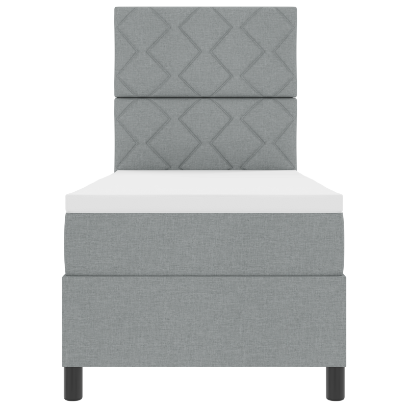 Boxspringbett mit Matratze & LED Licht Hellgrau 80x200 cm Stoff