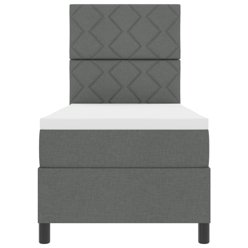 Boxspringbett mit Matratze & LED Dunkelgrau 80x200 cm Stoff