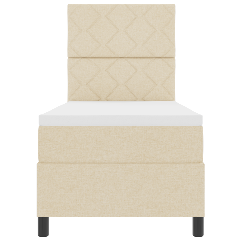 Boxspringbett mit Matratze & LED Creme 80x200 cm Stoff