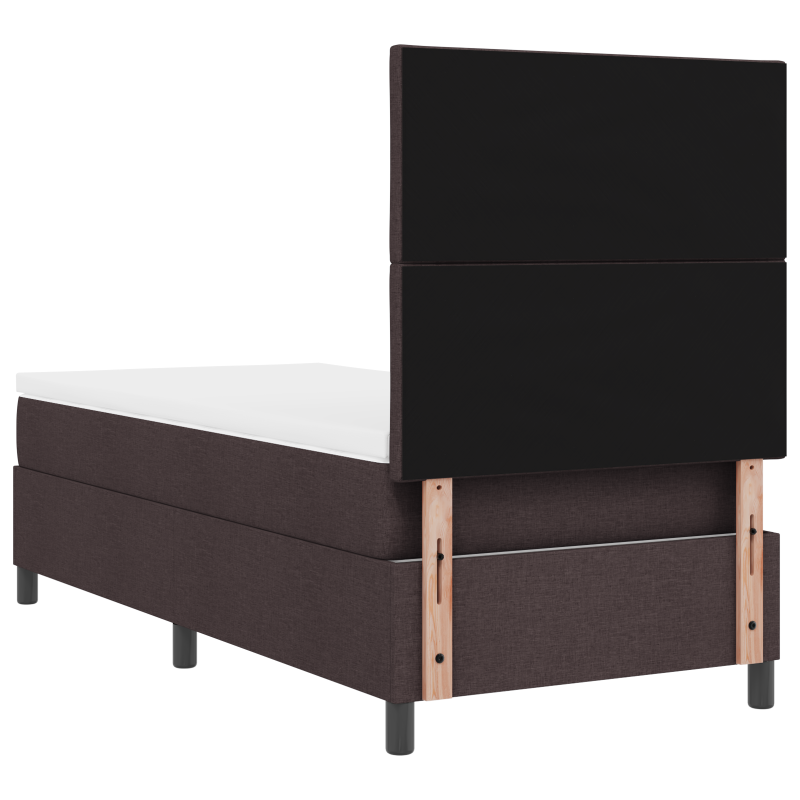 Boxspringbett mit Matratze & LED Dunkelbraun 100x200 cm Stoff