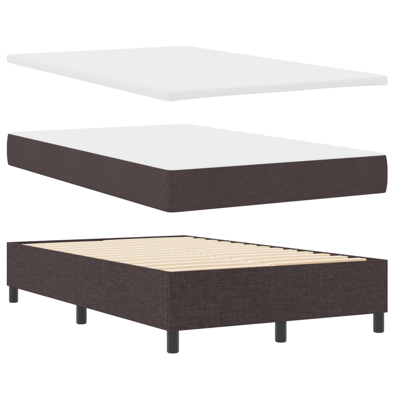 Boxspringbett mit Matratze & LED Dunkelbraun 120x190 cm Stoff