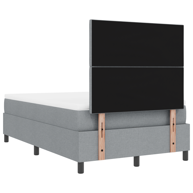 Boxspringbett mit Matratze & LED Hellgrau 120x200 cm Stoff