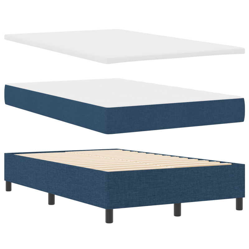 Boxspringbett mit Matratze & LED Blau 120x200 cm Stoff
