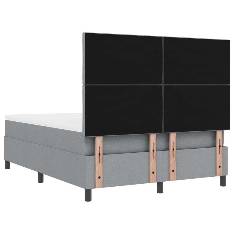 Boxspringbett mit Matratze & LED Hellgrau 160x200 cm Stoff