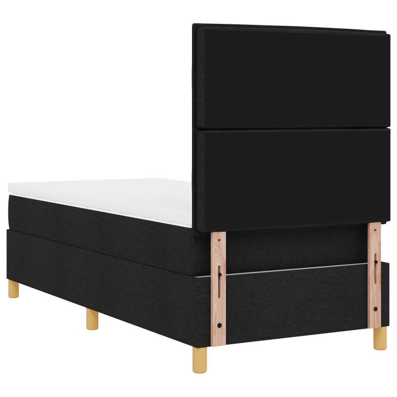 Boxspringbett mit Matratze und LED Schwarz 90x190 cm Stoff