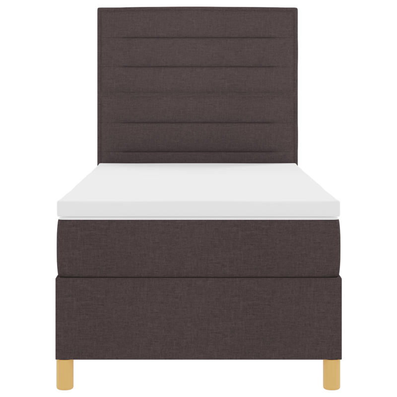 Boxspringbett mit Matratze & LED Dunkelbraun 90x200 cm Stoff