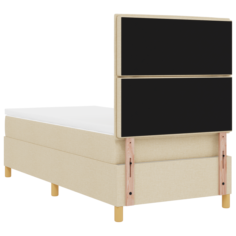 Boxspringbett mit Matratze & LED Creme 90x200 cm Stoff