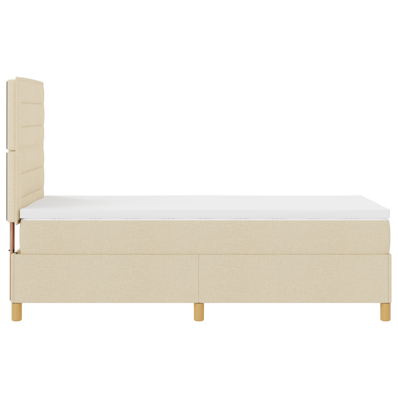 Boxspringbett mit Matratze & LED Creme 90x200 cm Stoff