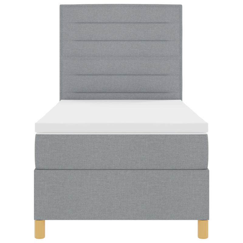 Boxspringbett mit Matratze & LED Licht Grau 100x200 cm Stoff