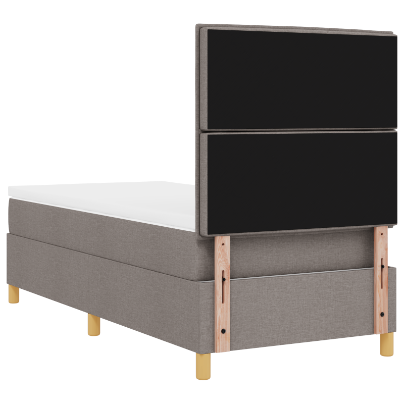 Boxspringbett mit Matratze und LED Taupe 100x200 cm Stoff