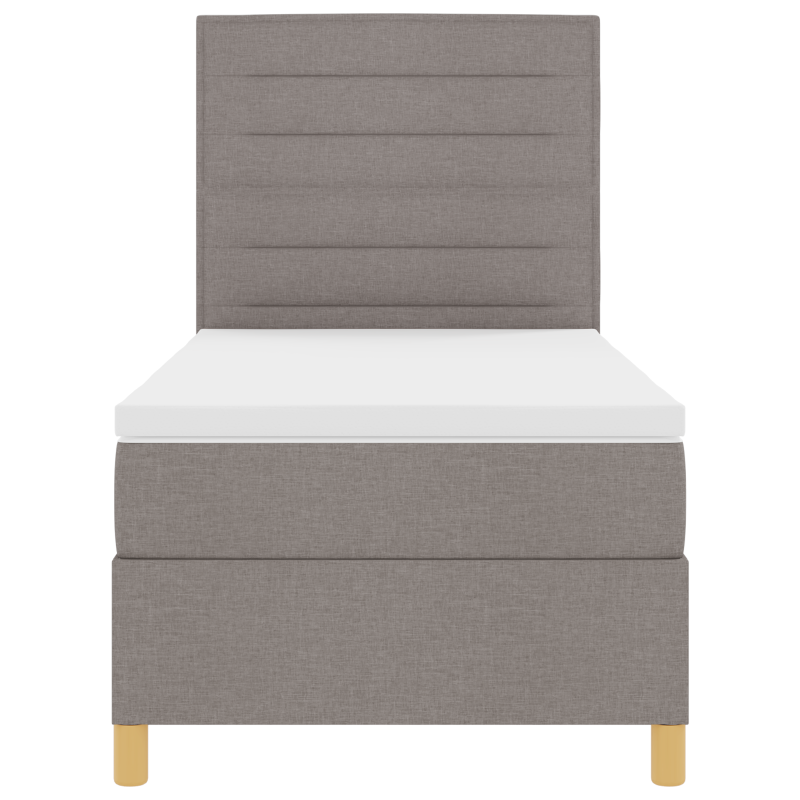 Boxspringbett mit Matratze und LED Taupe 100x200 cm Stoff