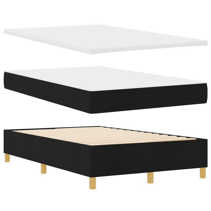 Boxspringbett mit Matratze & LED Schwarz 120x190 cm Stoff