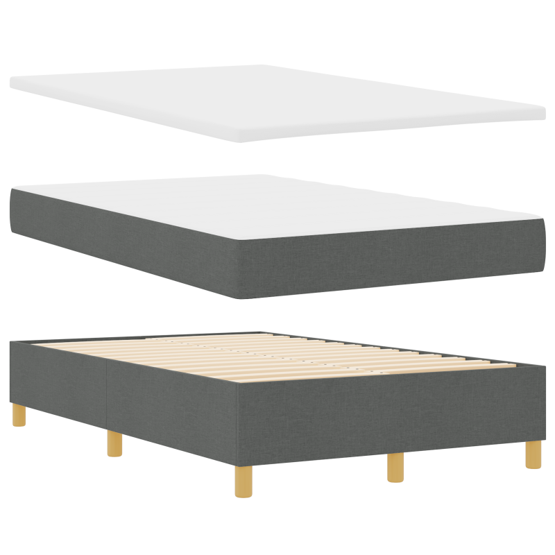 Boxspringbett mit Matratze & LED Dunkelgrau 120x200 cm Stoff