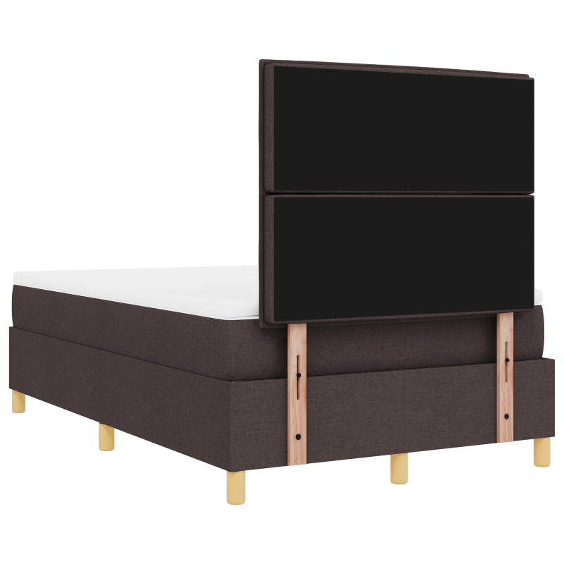 Boxspringbett mit Matratze & LED Dunkelbraun 120x200 cm Stoff