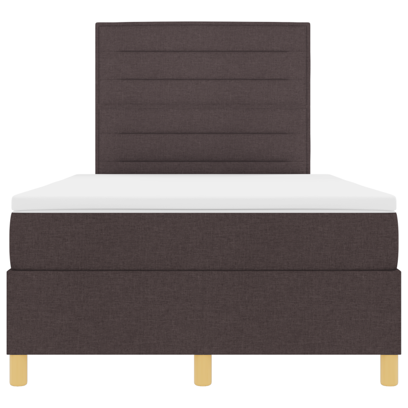 Boxspringbett mit Matratze & LED Dunkelbraun 120x200 cm Stoff
