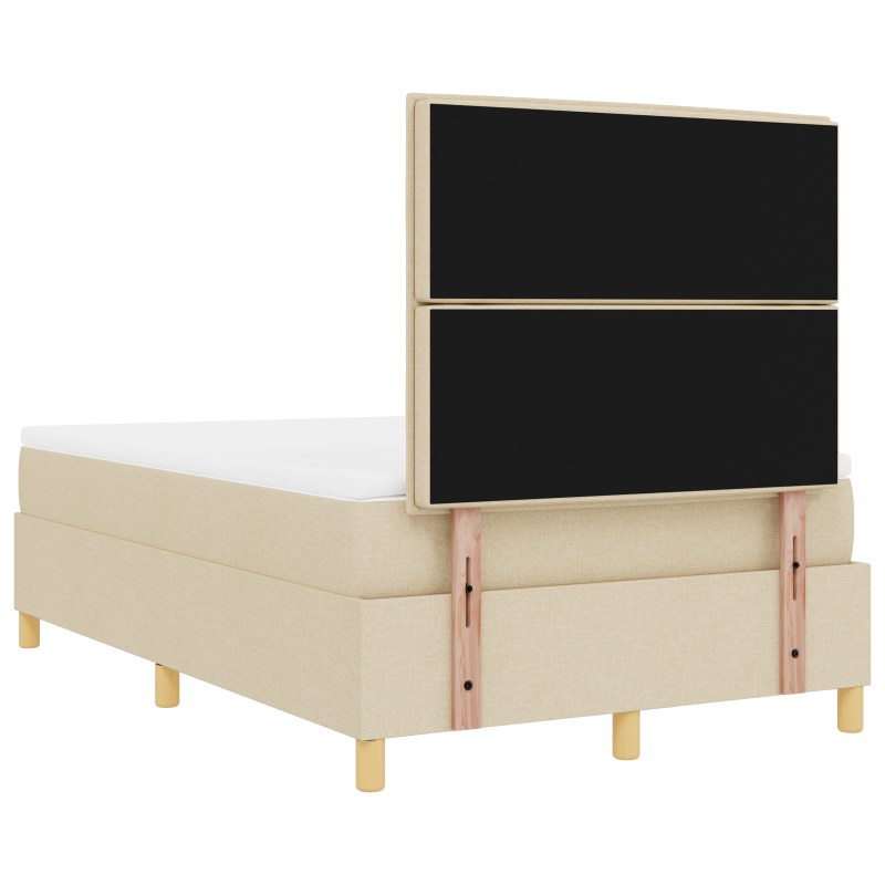 Boxspringbett mit Matratze & LED Creme 120x200 cm Stoff