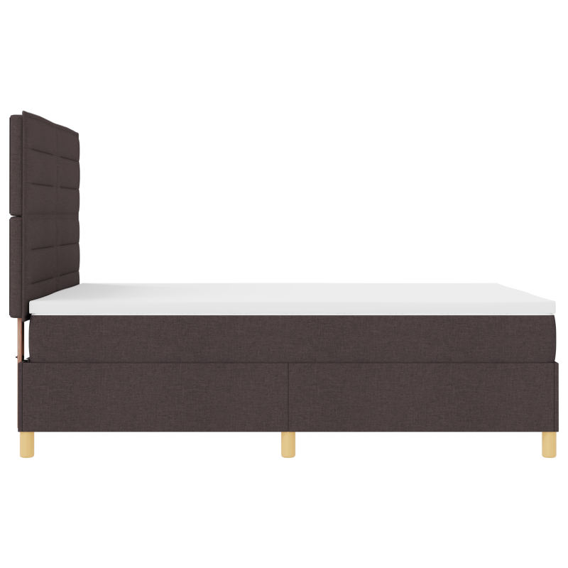 Boxspringbett mit Matratze & LED Dunkelbraun 140x190 cm Stoff