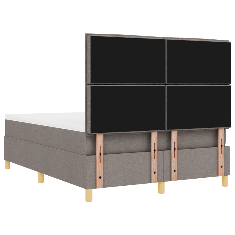 Boxspringbett mit Matratze & LED Taupe 140x190 cm Stoff