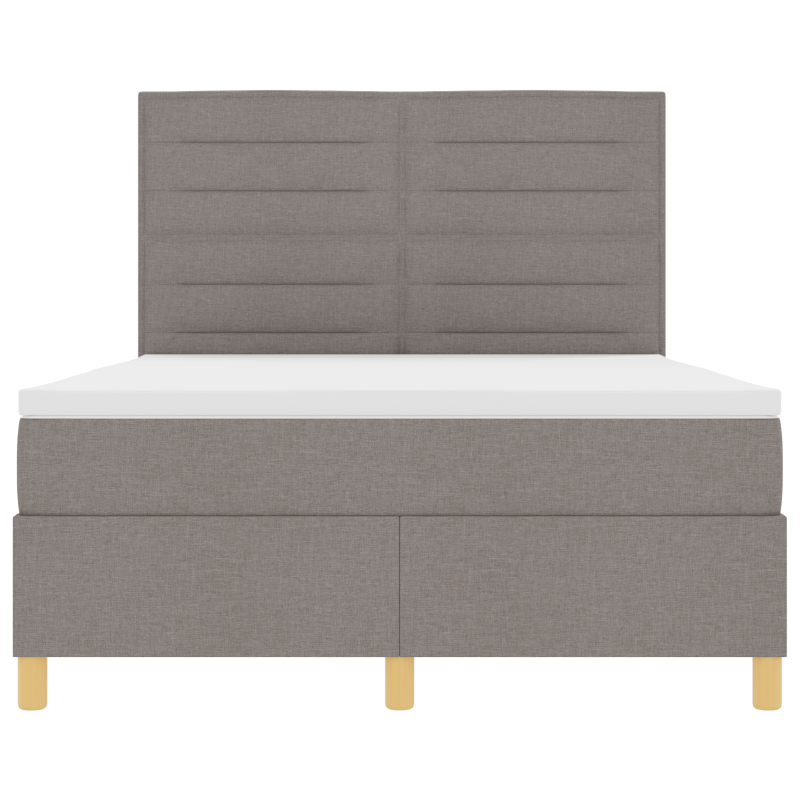 Boxspringbett mit Matratze & LED Taupe 140x190 cm Stoff