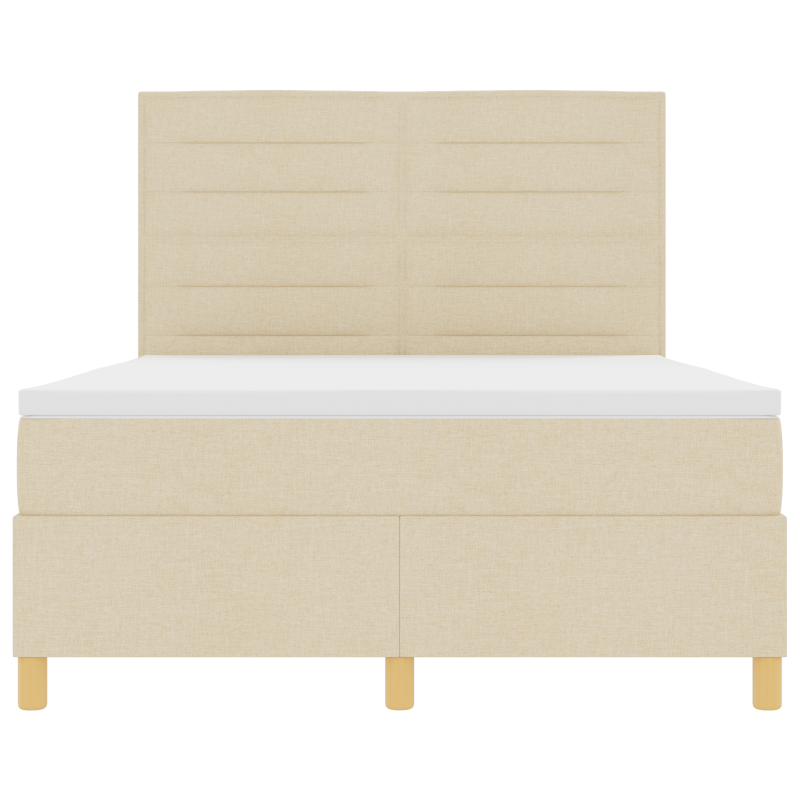Boxspringbett mit Matratze & LED Creme 140x190 cm Stoff